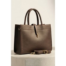 Gaia Rinaldi Kadın Siyah Evrak Çantası, Kilit Detaylı, 3 Bölmeli, Ayarlanabilir Askılı