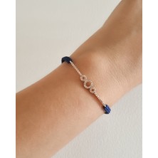 MoM's Collection Lucky Ayarlanabilir Lacivert Taş Detaylı Ipli Lifecircles Bileklik