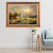Giyense Altın Çerçeveli Paspartulu Manzara Tablo CRT376
