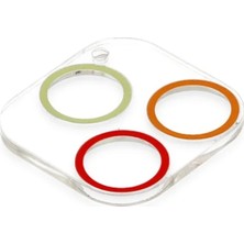 LTG Nova Newface Iphone 12 Renkli Kamera Lens Koruma Cam - Turuncu-Kırmızı