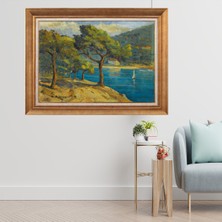 Giyense Altın Çerçeveli Paspartulu Manzara Tablo CRT405