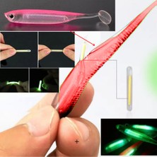 Eagenset Içine Fosforlu Glow Çubuk Işık Takılabilen Uv Neon Pembe Silikon Balık 1 Adet 7cm Silikon Yem (1 Adet Glow Çubuk Hediye)