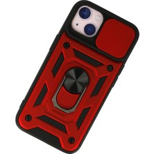 LTG Nova Newface Iphone 15 Kılıf Pars Lens Yüzüklü Silikon - Kırmızı