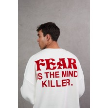 "fear Is The Mind Killer" Baskılı Göğüs Cepli Oversize Sweatshirt