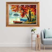 Giyense Altın Çerçeveli Paspartulu Manzara Tablo CRT384