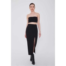 Ckm Moda Bert Yüksek Kalite Kadın Straplez Büstiyer  Siyah