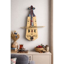 Seymen Bıçakçılık Saat Başı Çalan Kemençe Saat Bordo Mavi Desenli