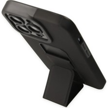 LTG Nova Newface Iphone 14 Kılıf Mega Standlı Silikon - Siyah