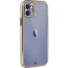 LTG Nova Newface Iphone 12 Kılıf Liva Taşlı Silikon - Beyaz