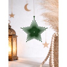 Parti Adresi Yeşil Kadife Ramazan Yıldız Figürlü Sarkıt Dekor 13 cm