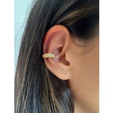 Aurah Şerit Taşlı Gold Earcuff