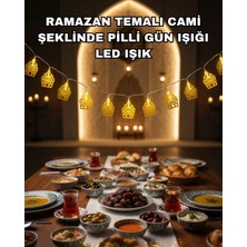 Shoplet Buğz Dekoratif Ramazan LED Işık Pilli Cami Tasarımlı Zincir Aydınlatma