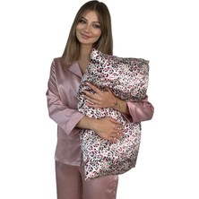 ICON SILK 'Sleep & Glow' %100 Saf Ipek Fermuarlı Yastık Kılıfı (Pink Leo)