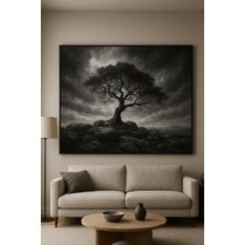 Safir Design Lüks Koyu Gri ve Siyah Manzara Duvar Sanatı | Modern Çerçeveli Tablo