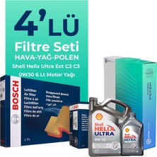 Bosch Audi A6 40 Tdi Filtre Bakım Seti Shell Motor Yağlı (2019-2024) 4 Lü