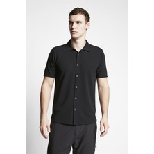 Lescon Siyah Erkek Outdoor Kısa Kollu Gömlek 23Y-1058