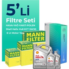 Mann Filter Mann Peugeot Expert 1.5 Dizel Filtre Bakım Seti Shell Motor Yağlı (2017-2025) 5 Li