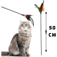 50 cm Tüylü Kedi Oyun Oltası
