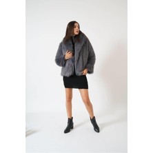 Ckm Moda Cameron Yüksek Kalite Kadın Kürk Antrasit