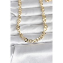 Skygo cm 14K Gold Renk Kalın Halka Zincirli 60 cm Kadın Kolye