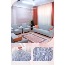 UY STYLE Jakarli , Lastikli Koltuk Örtüsü ,likrali, Esnekli Koltuk Kılıfı , Leke Tutmaz ,3+3+1+1 Takım(Ağaç Kabuğu Desen)