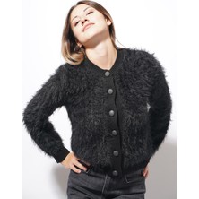 Ckm Moda Starry Sakallı Triko Hırka Siyah