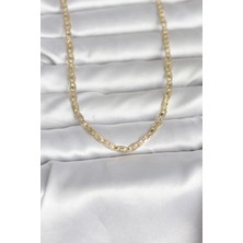 Skygo cm 14K Gold Renk Lazer Kesim Zincirli Model 60 cm Kadın Kolye