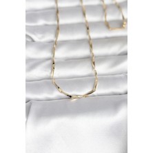 Skygo cm 14K Gold Renk Kesme Çubuk Zincirli Model 60 cm Kadın Kolye