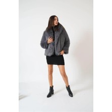 Ckm Moda Zeri Kadın Kürk Antrasit