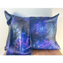 ICON SILK 'Sleep & Glow' %100 Saf Ipek Fermuarlı Yastık Kılıfı (Galaksi)