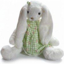 Sunman Uzun Kulaklı Elbiseli Tavşan 40 cm Beyaz