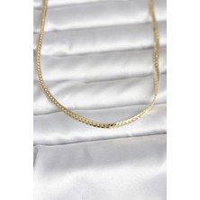 Skygo cm 14K Gold Renk Yassı Zincir Model 45 cm Kadın Kolye