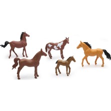 New Ray Country Çiftlik Hayvanları 55931  5'li At / Kahve Rengi Tay