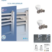 E.c.a 50X70CM Beyaz Havlupan+2 Adet E.c.a Köşe Radyatör Vanası +2 Adet Boru Gizleme Parçası