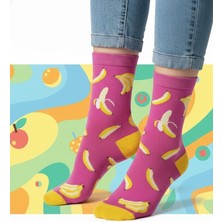 Baff Muz Desenli Çorap 35-38