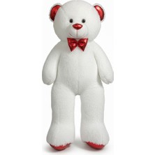 Sunman Parlak Papyonlu Peluş Ayı 100 cm 27105 Beyaz