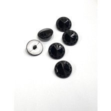 Italyan Hırka Yelek Düğmesi / Siyah / Parlak / 1,6 cm / 6’lı Set / ITA230