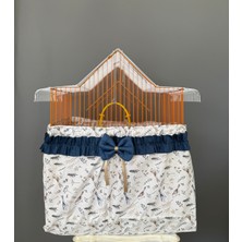 Neda Home Kuş Desenli Kurdela Detaylı Alttan Geçirmeli Kafes Örtüsü