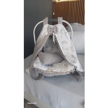 Neda Home Müslin Kumaş 4 Lü Ponponlu Puset Takımı