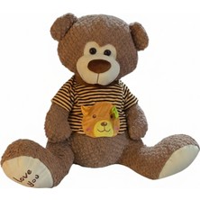 Sunman Çizgili Tişörtlü Peluş Ayı 60 cm Kahverengi