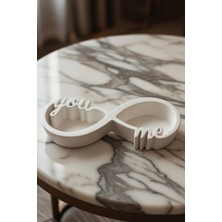 Safir Design Romantik Yıl Dönümü Hediyesi "you & Me" Obje - Minimalist Sonsuzluk Tasarımı, El Yapımı Taş Tozu "you & Me" Sonsuzluk Figürü - Modern Masa Üstü Dekoratif Biblo
