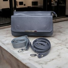 Valentina Victoria Hakiki Deri Çokbölmeli Orta Boy Çapraz Çanta