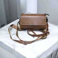 Valentina Victoria Hakiki Deri Çokbölmeli Orta Boy Çapraz Çanta