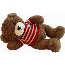 Sunman Kazaklı Peluş Ayı 50 cm Kırmızı Kazak