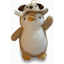 Sunman Şapkalı Peluş Penguen 30 cm Kahverengi