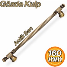 Badem10 Gözde Antik Sarı Çekmece Kulp 160 mm Şık Klasik Mobilya Kulpu Dolap Kapak Çekmece Uyumlu