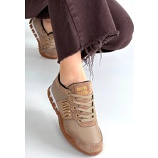 Trivogue Marje Vizon Cilt Bağcıklı Spor Ayakkabı