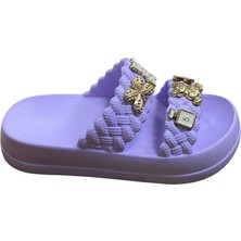 Güven Kundura Kadın Eva Taşlı Çift Band Terlik