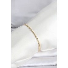 Solenya cm 14K Gold Renk Burgu Zincirli Model Kadın Bileklik