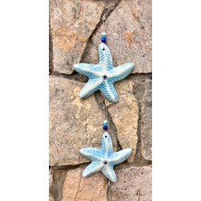 Fi Hediyelik Nazar Boncuklu Seramik Deniz Yıldızı Duvar Süsü Marin Dekorasyon 2’li Set